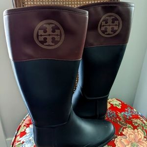 Tory Burch | Rain Boots | Black/Brown | Size 9